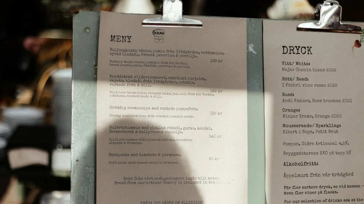 Menu dela semaine